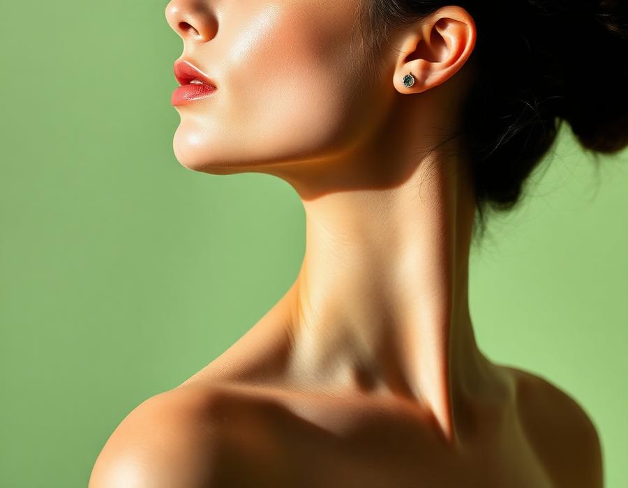 Smooth neck and jawline definition after treatment